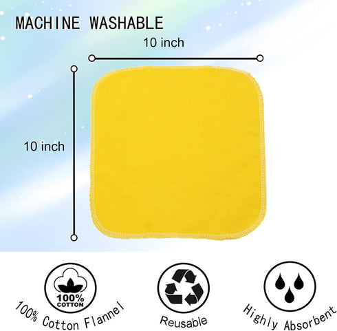 Reusable Paperless Towels, Washable 100% Cotton Cloth - 30 Pack 10'' X 10'' Eco Friendly Paper Towels