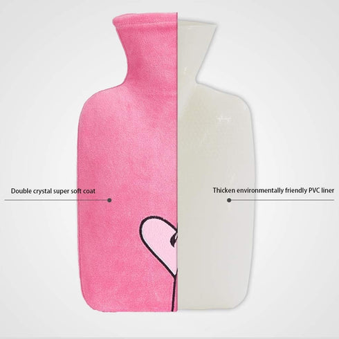 SKUZA 1.5 Hot Water Bottle,Small Hot Water Bottle Liter Hot Water Bag with Fleece Cover Hand Warmer Great Gift