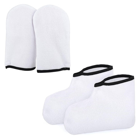 Paraffin Wax Gloves & Booties - Segbeauty Heated SPA Mittens Foot Liners for Hot Wax Hand Therapy, White