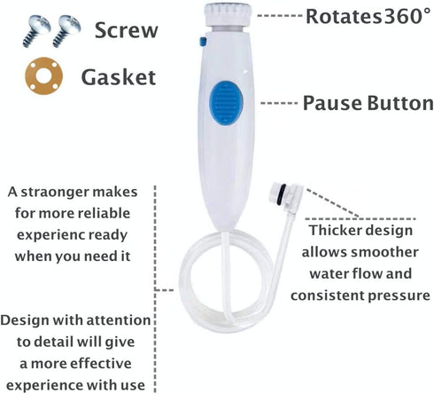 Oral Hygiene Accessories, Standard Water Hose Plastic Handle for Waterpik Oral Irrigator, Slip Resistant Version