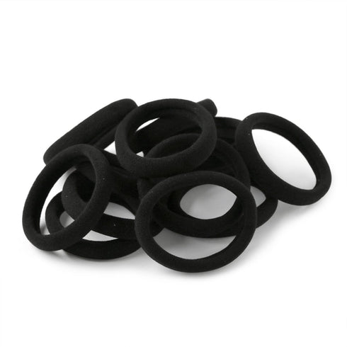 XIMA 60pcs No Crease Nylon Elastic Hair Ties Bands - Large Stretch Ponytail Holders in Black (HT007-20)