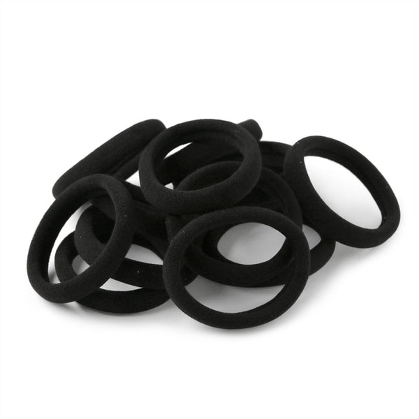 XIMA 60pcs No Crease Nylon Elastic Hair Ties Bands - Large Stretch Ponytail Holders in Black (HT007-20)