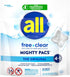 all Mighty Laundry Detergent Pacs, Free Clear for Sensitive Skin, Unscented, 39 Count