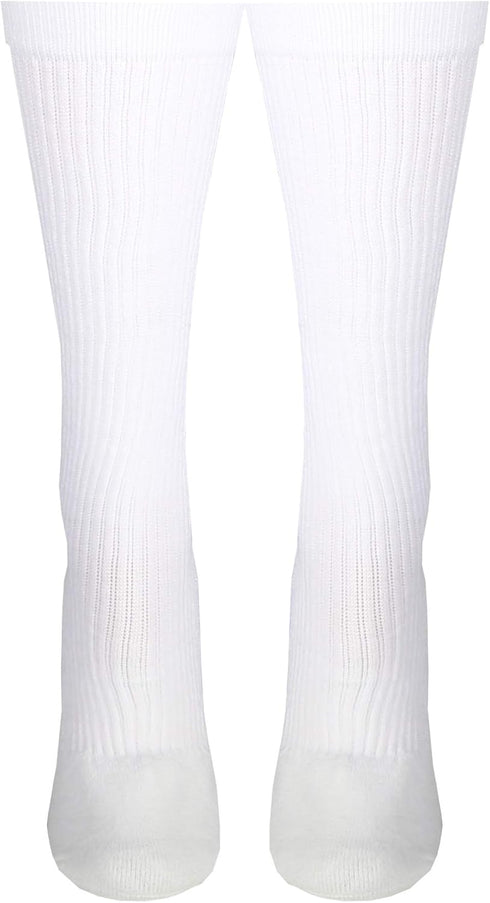 Truform Compression Socks, Men's Crew Length, 15-20 mmHg, White, Small, Pack of 2