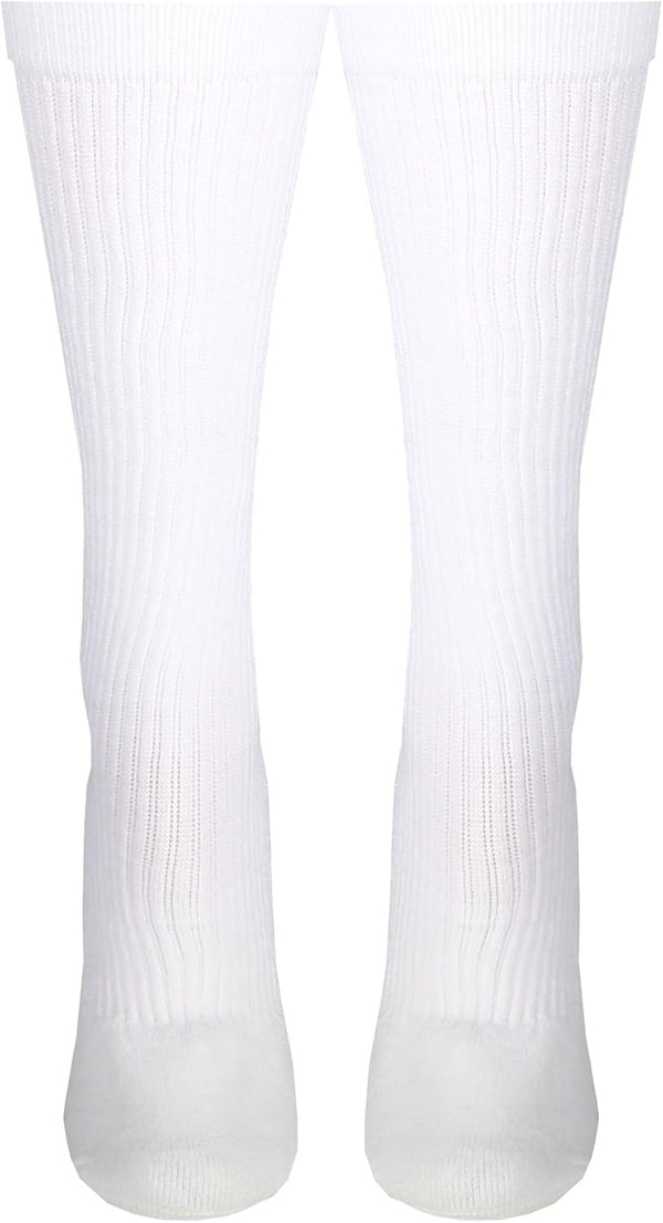 Truform Compression Socks, Men's Crew Length, 15-20 mmHg, White, Small, Pack of 2