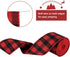 Tenn Well Buffalo Plaid Ribbon, 19.6 Yards 2.5 inch Wired Christmas Ribbon, Red and Black Plaid Ribbon for Bow Making, Gift Wrapping, Wreath Making, Christmas Tree Decoration (2 Roll x 9.8 Yards) by Tenn Well