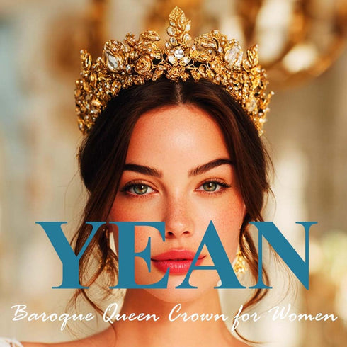 Yean Adult Tiaras and Crowns Gold Wedding Princess Queen Crown Baroque Vintage Hair Accessories