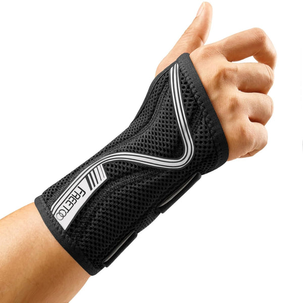 FREETOO Wrist Brace for Carpal Tunnel, Adjustable Anatomically Shaped Support Splint for Men and Women, Pain Relief,