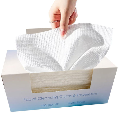 Herb Life 100 Pcs-Disposable Face Towels, Disposable wipeFacial Cleansing Cloths & TowelettesDisposable Cleansing TowelsRemover