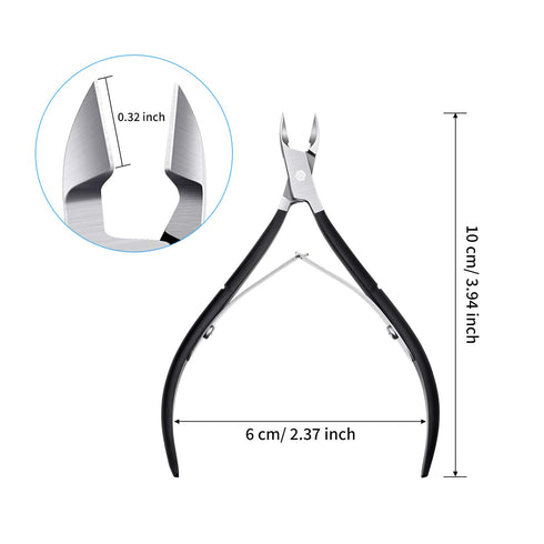 Mudder 3 Packs Cuticle Nippers Cutter Tool, Stainless Steel Nail Trimmer for Fingernails and Toenails (Black)