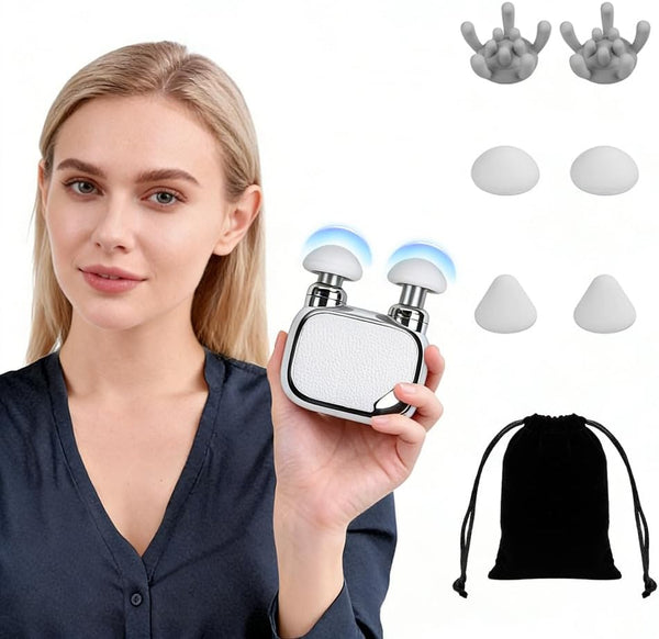 Mini Handheld Massager for Neck, Shoulders & Back, Portable Dual Head Electric
