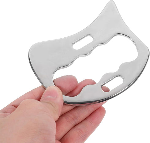 Set, 2pcs GARVALON Stainless Steel Muscle Scraping Tool Body and Neck Massage Scraper for Myofascial Release, Therapy