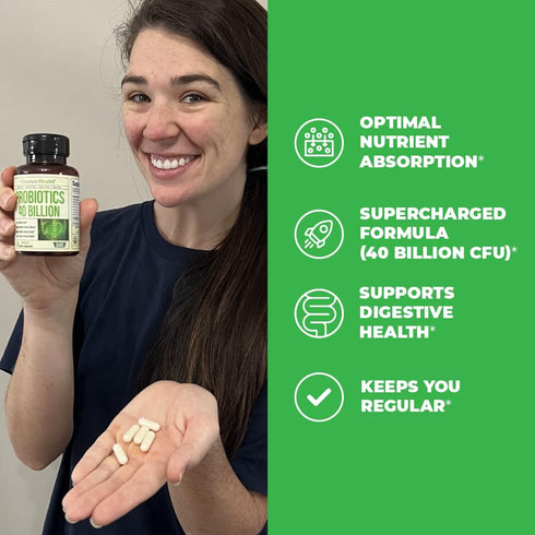 Probiotic 40 Billion CFU - Bifidus Probiotics (Probióticos) - Daily Immune Balance Probiotics for Gut & Digestive Health. Shelf Stable, Gluten, Dairy and Soy-Free Non-GMO. Made in the USA. 60 Capsules