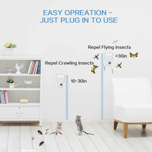 Ultrasonic Pest Repellent Indoor, Non-Toxic Pest Control for Rodents, Mosquitoes, Ants, Fleas, 6 Packs