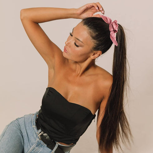 Jaciya Satin Silk Scrunchies - Women's Hair Ties for Ponytails, Thick Hair, No Damage
