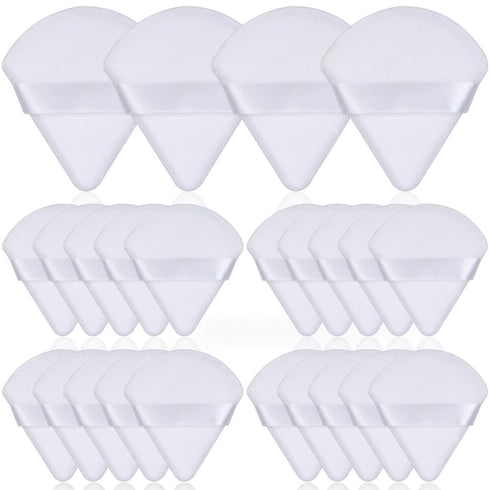 Thrilez 20pcs Triangle Powder Puff, Loose Powder Puffs for Face Powder, Setting Powder Puff for Makeup, Sponge