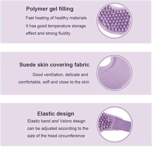 Cooling Gel Facial Mask - 2 PCS Reusable Gel Bead Face Pad & Cold Compress for Puffy & Dry Eyes, Pink and Purple