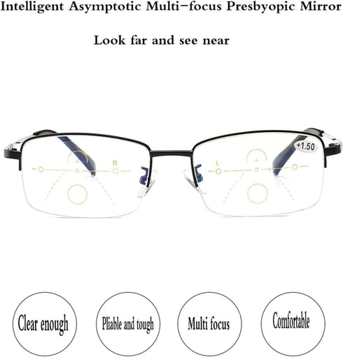 MIRYEA Progressive Multifocus Computer Reading Glasses, Blue Light Blocking Readers 1.5
