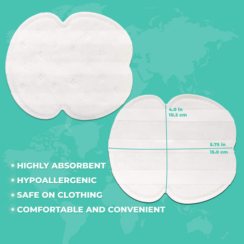 ZeroSweat Underarm Sweat Pads - Natural Disposable Absorbent Pads (50 Pads)