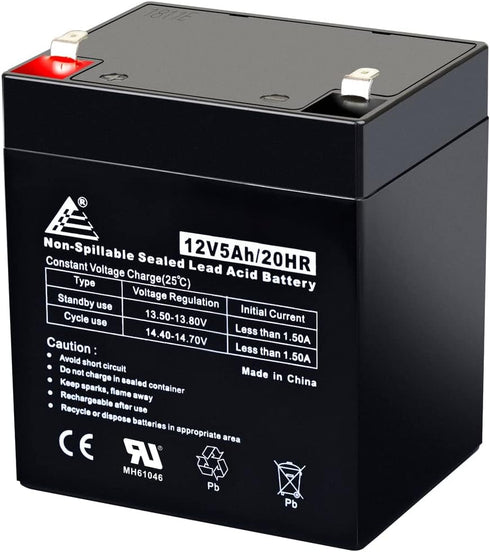 ECI Power 12V 5AH VRLA AGM Rechargeable Battery for LiftMaster 485LM, Craftsman 53918, Garage Door Opener