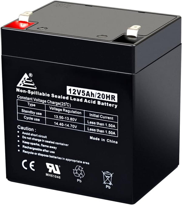 ECI Power 12V 5AH VRLA AGM Rechargeable Battery for LiftMaster 485LM, Craftsman 53918, Garage Door Opener