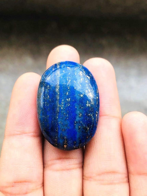 crystalmiracle Beautiful Lapis Lazuli Worry Stone, 1 Inch Positive Energy Crystal for Reiki Meditation Gifts