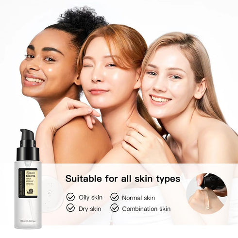 Snail Mucin Serum 96%, Advanced Power Repairing Essence with Snail Secretion Filtrate and Sodium Hyaluronate for All