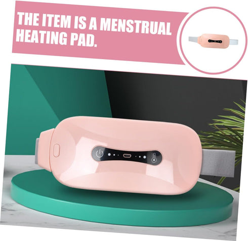 SHERCHPRY Menstrual Heating Pad with Massage Function Cordless Heated Waist Belt for Cramps Relief Portable Pad