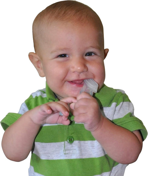 Brilliant Oral Care Baby’s First Toothbrush, Pink, Smooth Silicone Bristles for Ages 4+ Months