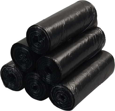 8 Gallon Black Trash Bags, Kitchen & Office Waste Bin Liners, 150 Counts (6 Rolls)