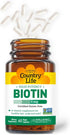 Country Life Biotin High Potency - 5 mg - 60 Vegan Capsules for Healthy Hair, Skin & Nails