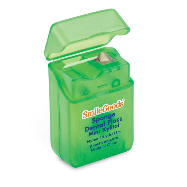 SmileGoods Sponge Dental Floss, 12 yds, Mint Xylitol, Bulk Pack of 72 for Fresh Breath and Oral Hygiene