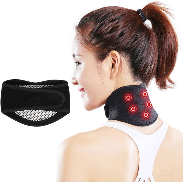 Adjustable Neck Heating Pad for Pain Relief, Soft Cervical Collar Neck Support Brace for Physical Therapy