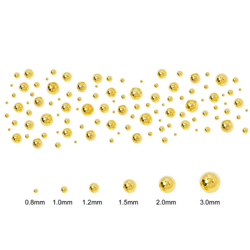 Mini Caviar Beads for Nail Art, Gold Silver Rose Gold 3D Metal Ball Decorative Accessories Set