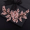 Pink Rhinestones Pearls Crystals Large Headband, Handmade Bridal Flower Hair Vine for Women, Rose Gold Hair Pieces