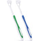 2 Pieces Autism Toothbrush, Three Bristle Travel Toothbrush for Complete Teeth and Gum-Care, Green, Blue