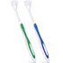 2 Pieces Autism Toothbrush, Three Bristle Travel Toothbrush for Complete Teeth and Gum-Care, Green, Blue