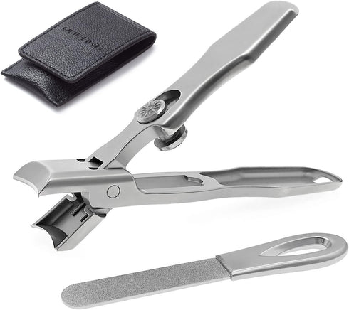 Nail Clippers for Men - Thick Nails, Large Wide Jaw Opening Long Handle Heavy Duty Ultra Sharp Toe Nail Clippers with