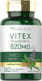 Carlyle Vitex Chasteberry Supplement | 820mg | 150 Capsules | Non-GMO, Gluten Free