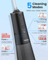 Cordless Water Flosser, Portable 300ML Dental Flosser with 9 Jet Tips, 5 Modes, IPX7 Waterproof - Black