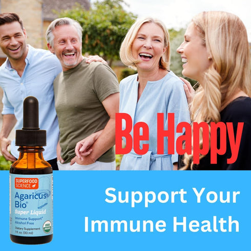 Immune 30 ml Agaricus Bio Super Liquid, Organic Blazei Mushroom Extract Tincture, Fruiting Body Beta-Glucan Drops