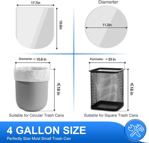 Charmount Small Trash Bags, 4 Gallon Garbage Bags for Bathroom, Kitchen, Bedroom, Unscented, 80 Count
