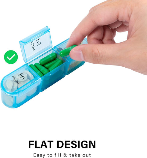 Daviky 7 Day Pill Organizer, Daily Pill Box 3 Times a Day, Weekly Medicine Cases for Vitamins and Medication