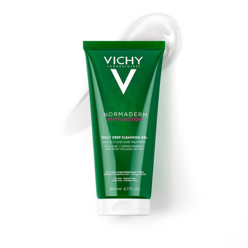 VICHY Normaderm Daily Acne Face Wash, Salicylic Acid Cleanser for Oily & Acne Prone Skin, Clears Clogged Pores