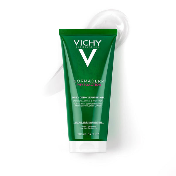 VICHY Normaderm Daily Acne Face Wash, Salicylic Acid Cleanser for Oily & Acne Prone Skin, Clears Clogged Pores