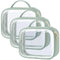 PACKISM TSA Approved Toiletry Bag, Clear Makeup Bags with Handle, Laurel Green, Quart-sized Travel Essentials