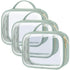 PACKISM TSA Approved Toiletry Bag, Clear Makeup Bags with Handle, Laurel Green, Quart-sized Travel Essentials
