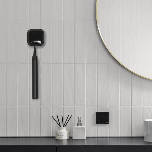 UV Toothbrush Sanitizer Holder, Portable Cleaner Case with Magnetic Holder, Rechargeable, Black