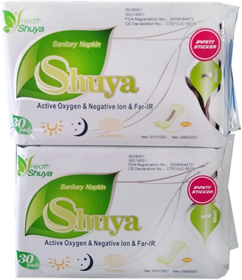 SHUYA Natural Cotton Panty Liners for Women - Without Wings, Chlorine Free Herbal Scented, 60 Count, Pack of 2