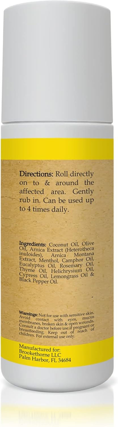 Relief Plus Arnica Muscle Oil All Natural Highly Concentrated Roll On - Cypress, Eucalyptus & Helichrysum Essential